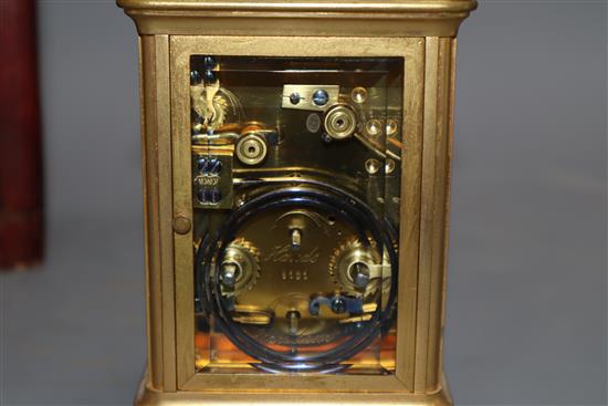 A G. Hammond brass repeating carriage clock and case